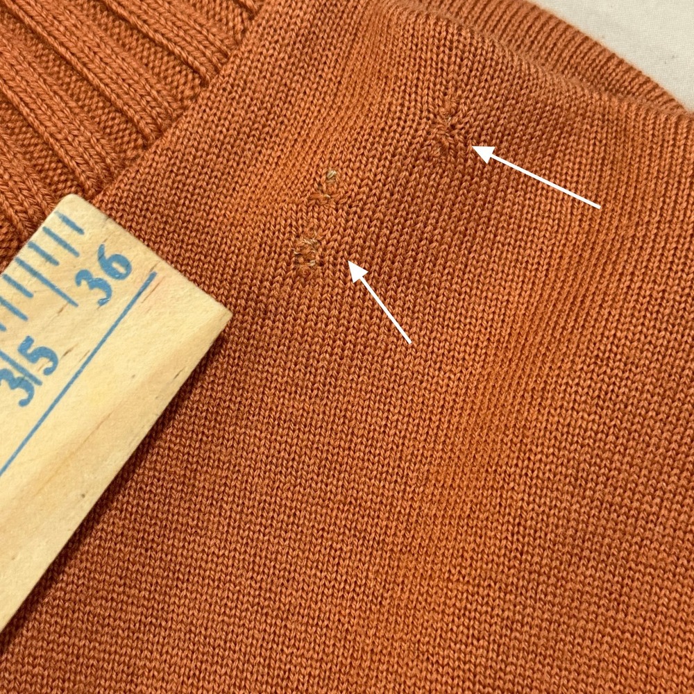 MARTIN Mens  Italian Merino Wool Quarter Zip Sweater Orange XL Casual Old‎ Money - Picture 7 of 10